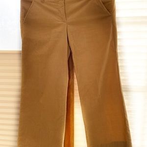 Theory Corduroy Beige Cropped Flare Pants Size 00